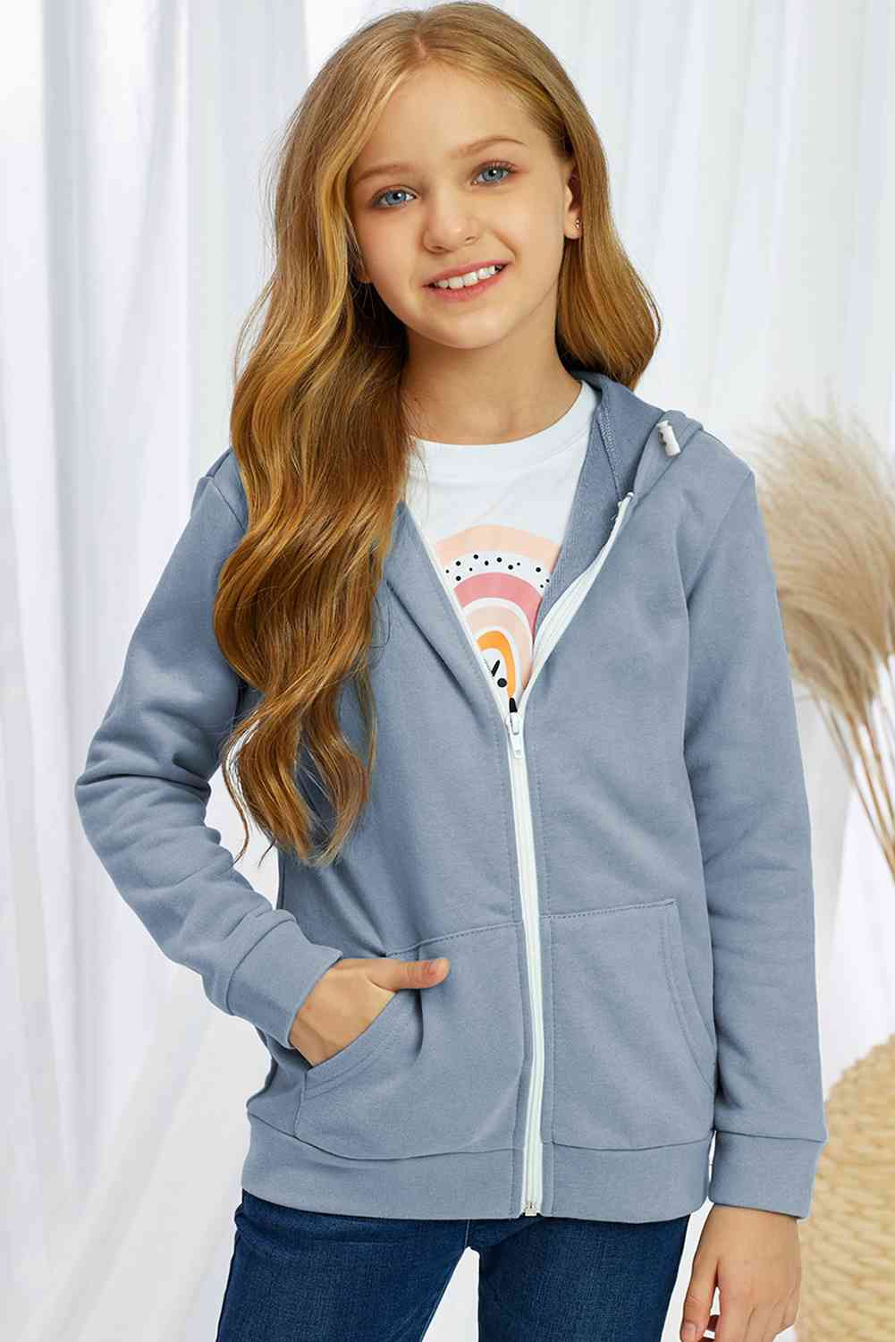 Girls Drawstring Jacket with Pockets - Ashley's Artistries