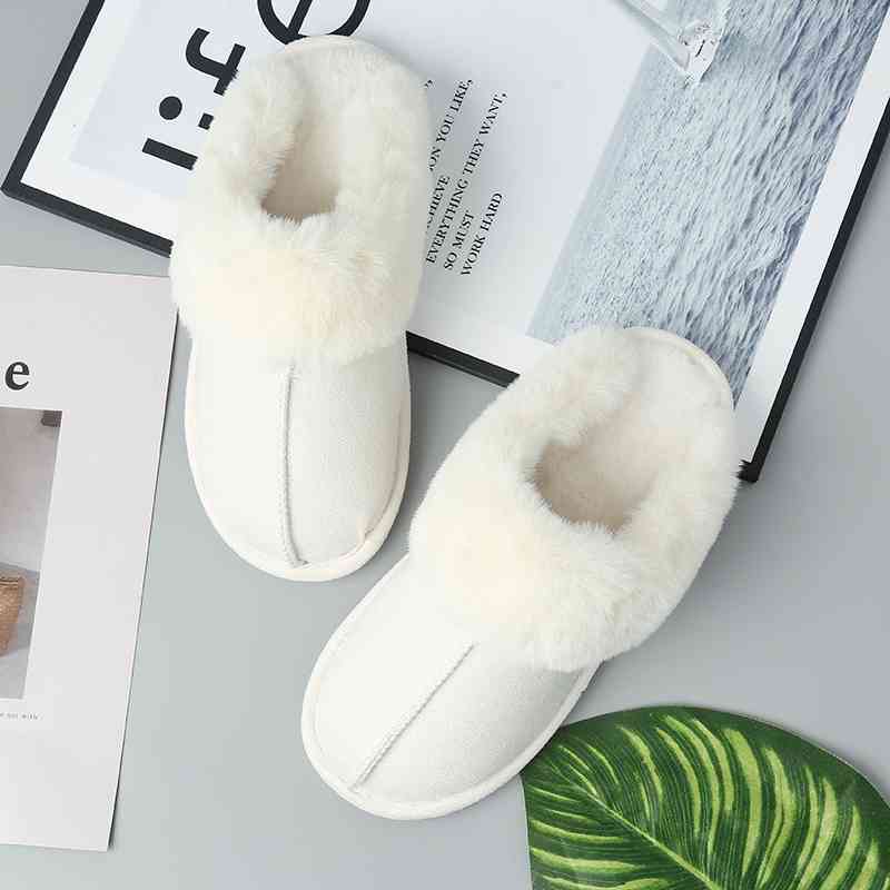 Faux Suede Center Seam Slippers - Ashley's Artistries