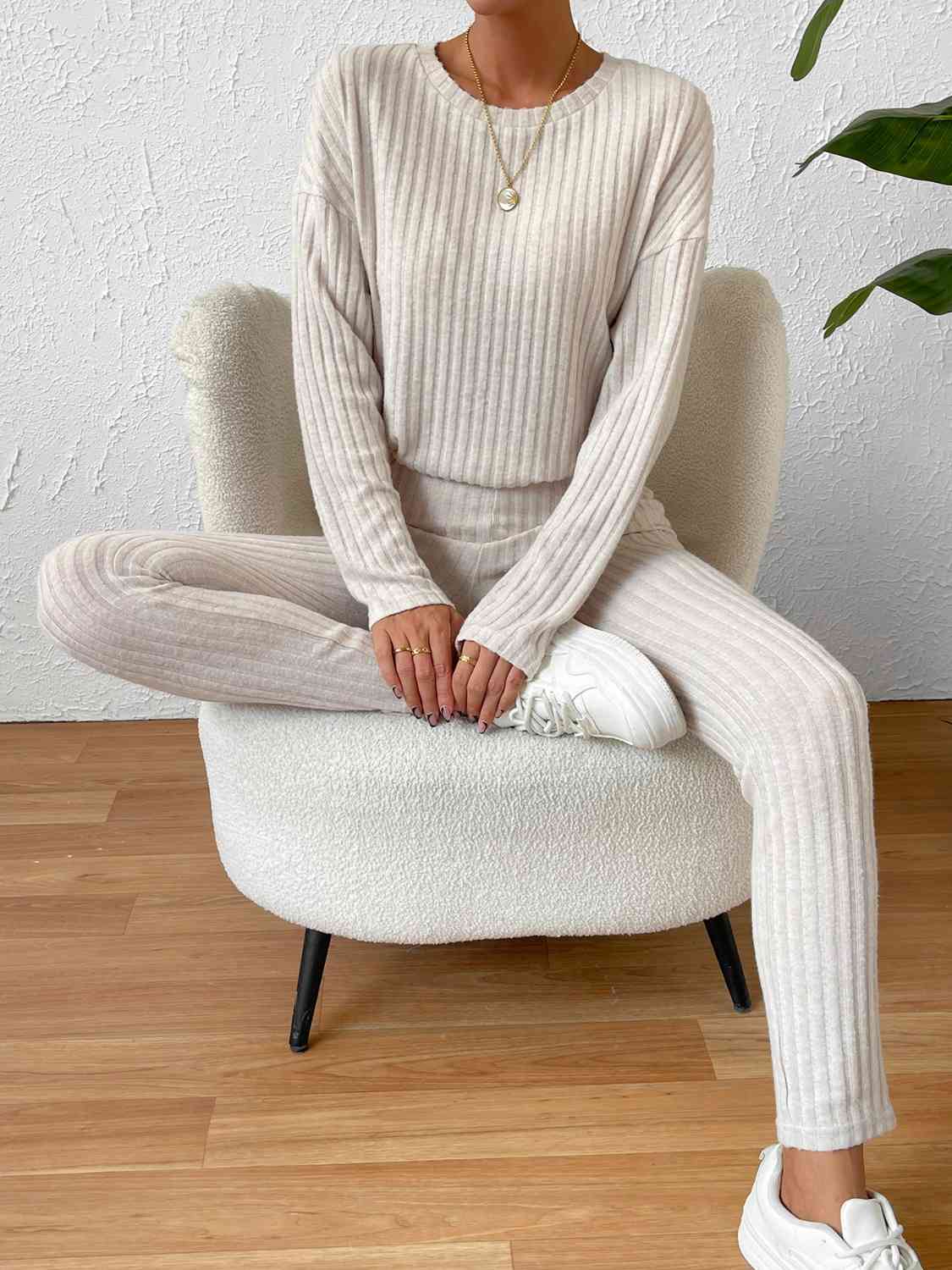 Ribbed Top and Pants Lounge Set - Ashley's Artistries