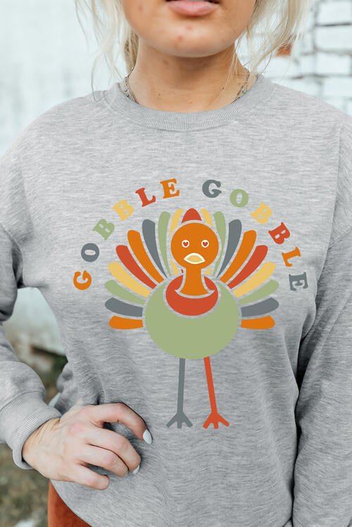 Thanksgiving GOBBLE Graphic Sweater - Ashley's Artistries