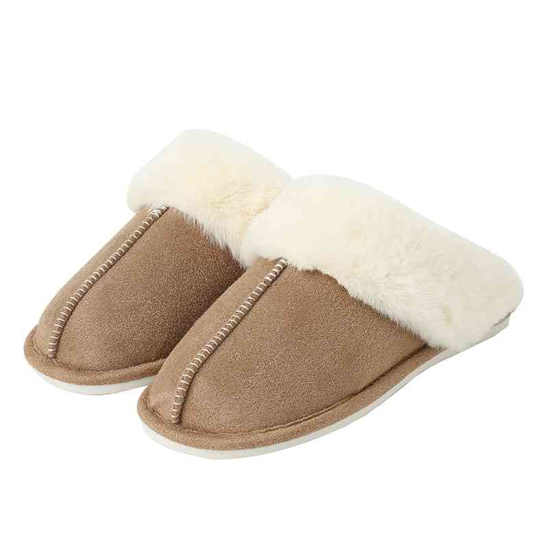 Faux Suede Center Seam Slippers - Ashley's Artistries