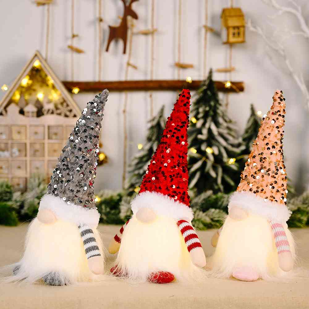 Sequin Light-Up Gnome Decoration - Ashley's Artistries